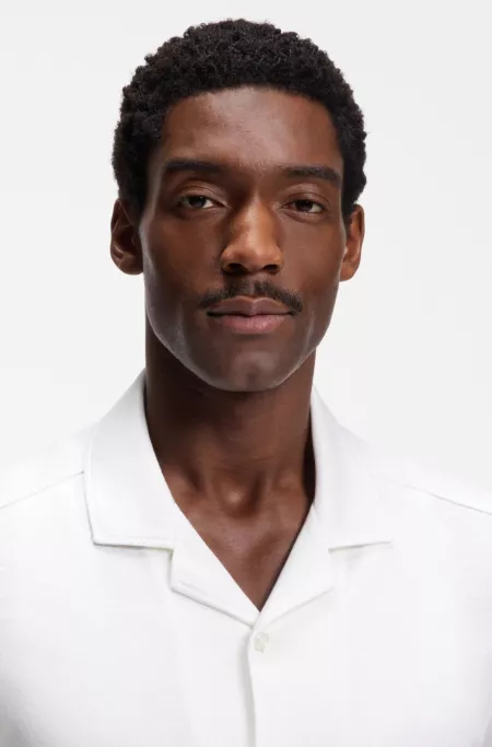 Regular-fit shirt in cotton and linen