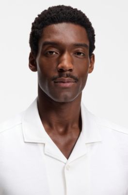 Regular-fit shirt in cotton and linen, White