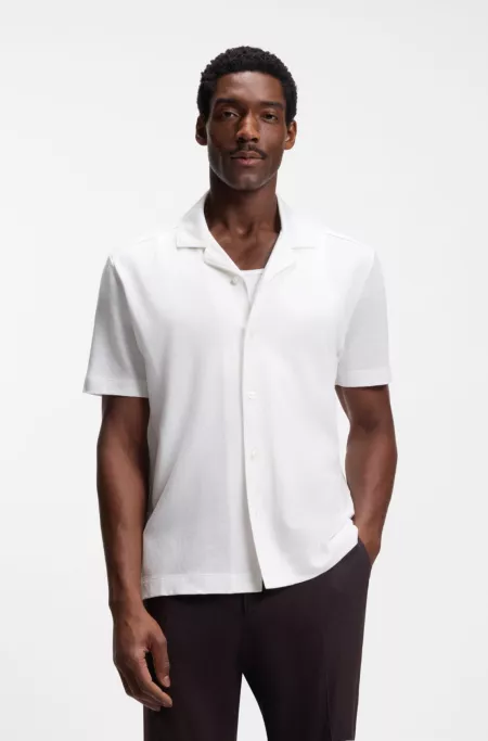 Regular-fit shirt in cotton and linen