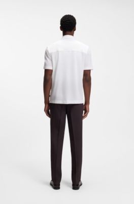 Regular-fit shirt in cotton and linen, White