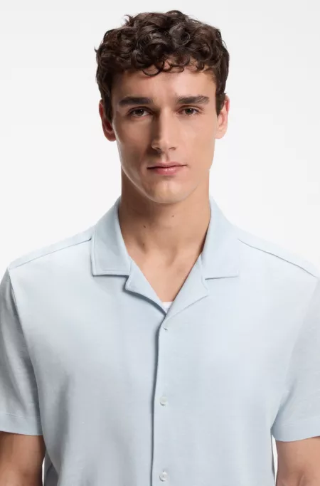 Regular-fit shirt in cotton and linen