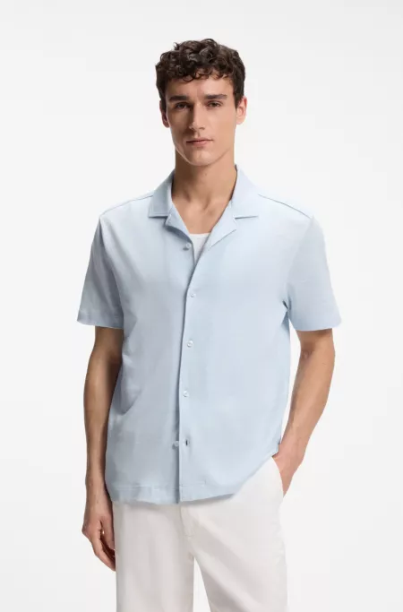 Regular-fit shirt in cotton and linen