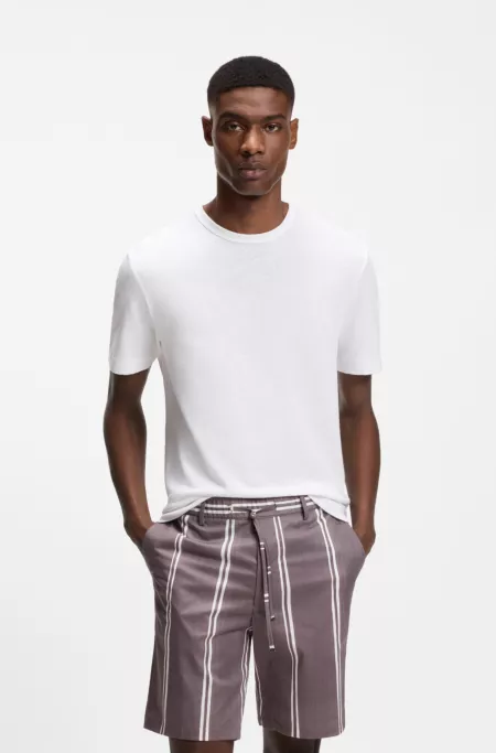 Cotton-linen T-shirt in a regular fit