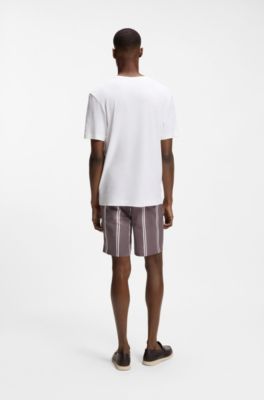 Cotton-linen T-shirt in a regular fit, White