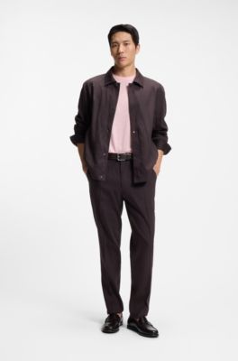 T-shirt Regular en coton et lin, Rose clair