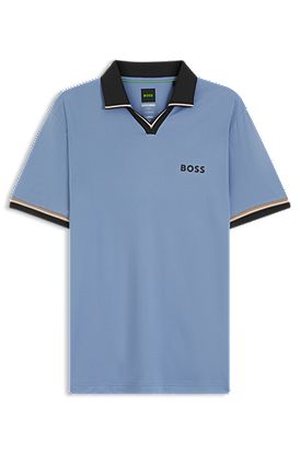 Active slim-fit polo shirt with signature-stripe details