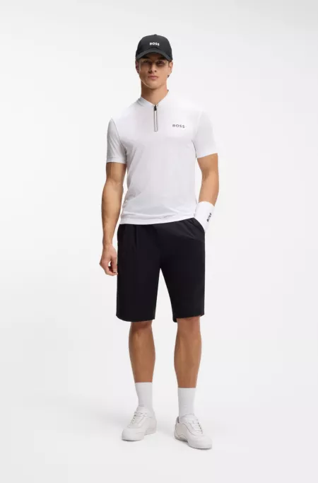 Bodymapping-jersey slim-fit polo shirt with zip neck