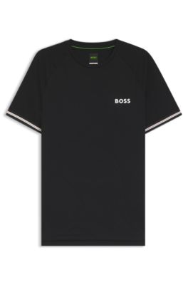 Active Camiseta slim fit con grabado de pelota de tenis, Negro