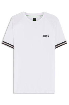 Active slim-fit T-shirt with tennis-ball embossing, White