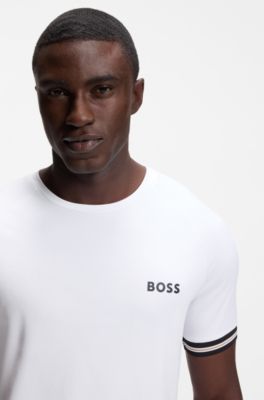 Active slim-fit T-shirt with tennis-ball embossing, White