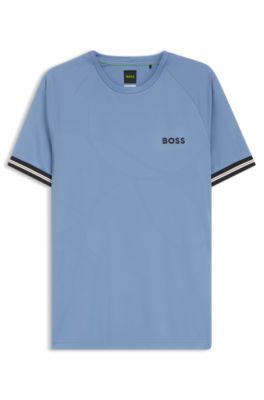 Active T-shirt Slim avec motif de balle de tennis en gaufrage, bleu clair
