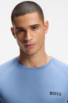 Active T-shirt Slim avec motif de balle de tennis en gaufrage, bleu clair