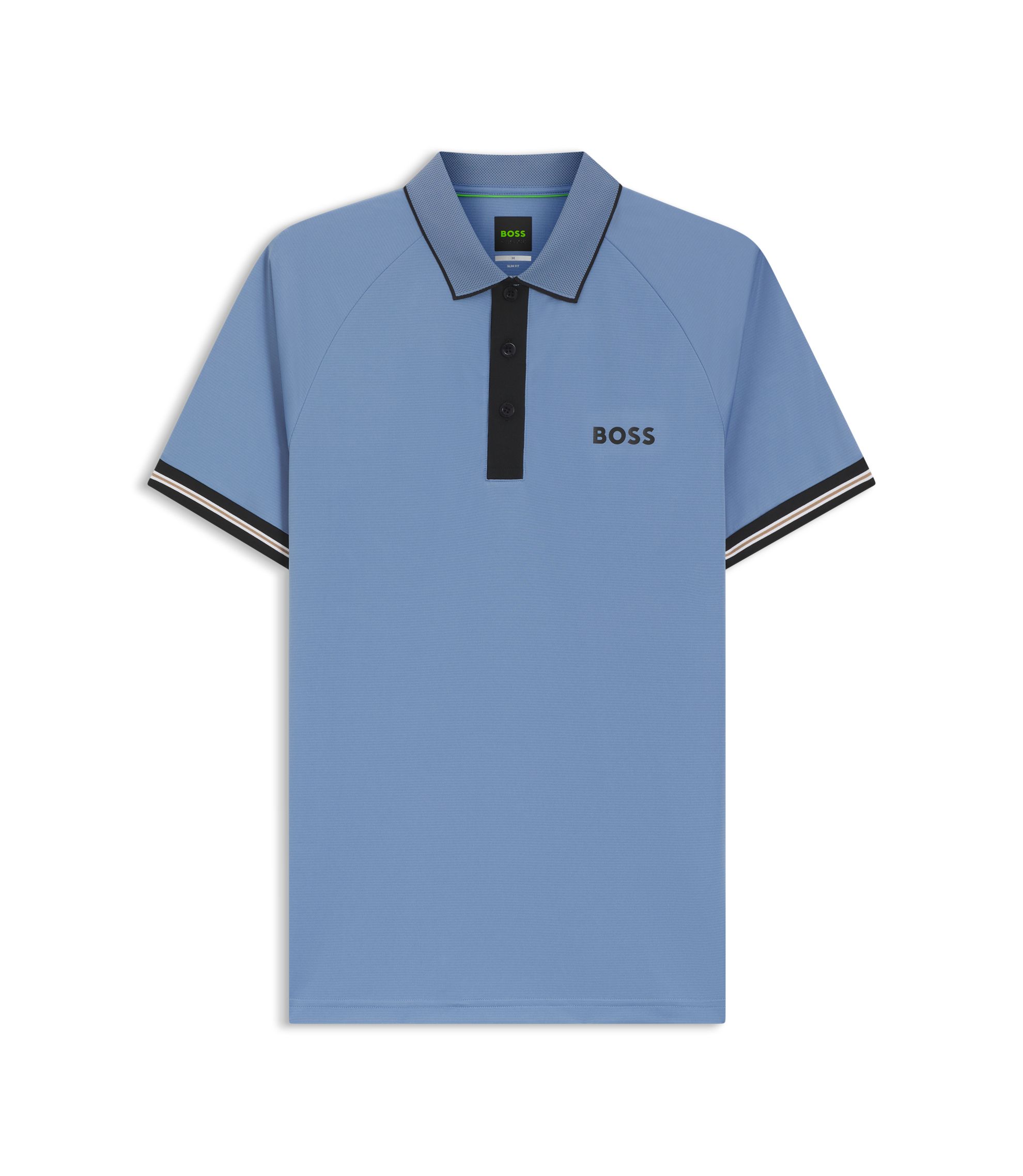 BOSS ポロシャツ Slim Fit ライトブルー BOSS - Active slim-fit polo shirt with moisture management - Light