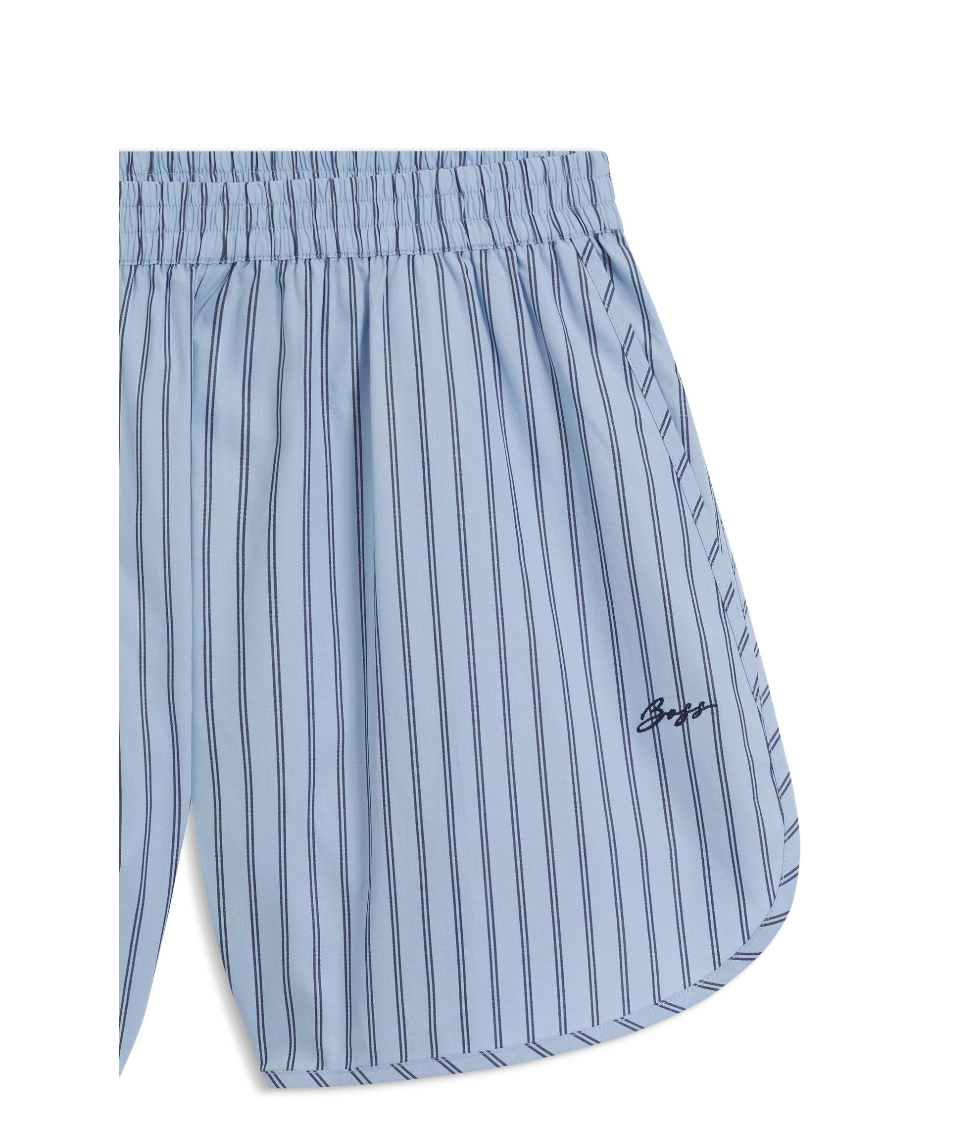 BOSS - Vertical-stripe shorts in cotton poplin - Patterned