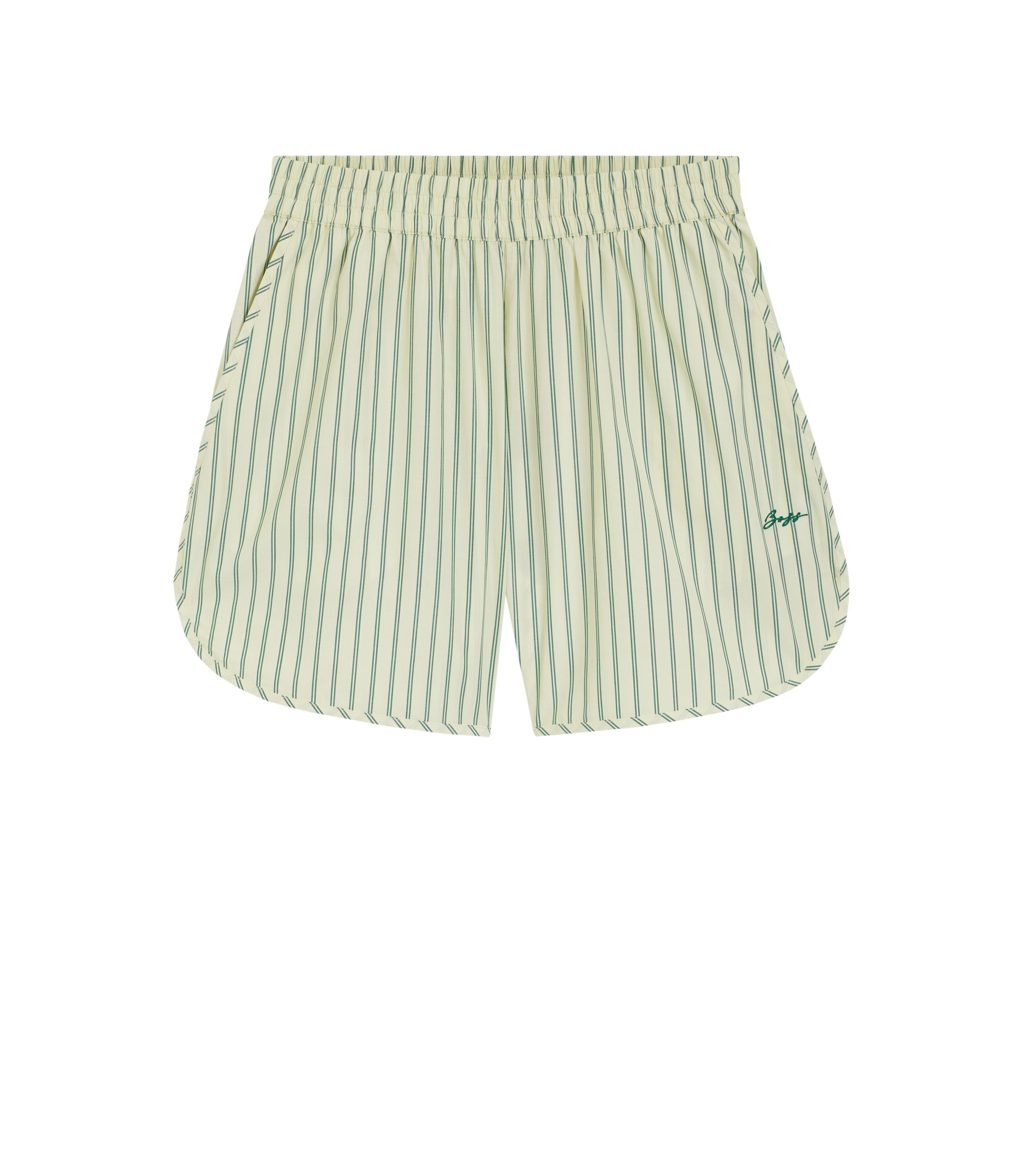 BOSS - Vertical-stripe shorts in cotton poplin - Patterned