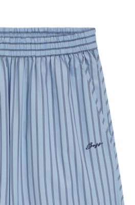 Cotton-poplin trousers with vertical stripe, Patterned