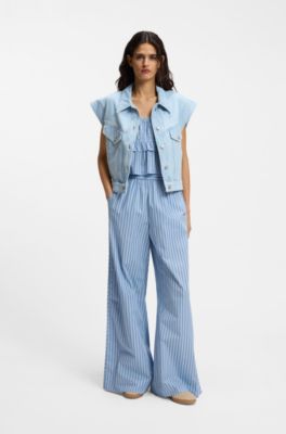 Pantalones de popel&iacute;n de algod&oacute;n con raya vertical, Fantas&iacute;a