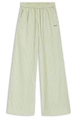 Cotton-poplin trousers with vertical stripe, Patterned