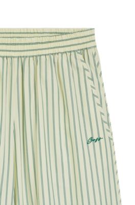 Cotton-poplin trousers with vertical stripe, Patterned