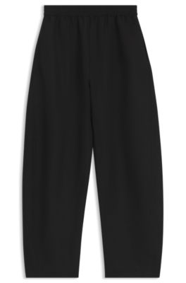 Balloon-leg trousers with elasticated waist, Black