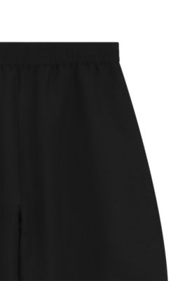 Balloon-leg trousers with elasticated waist, Black