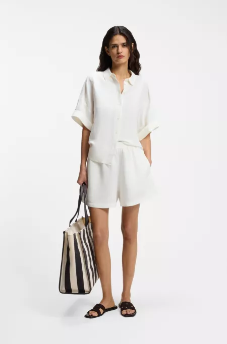 Relaxed-fit shorts with embroidered logo