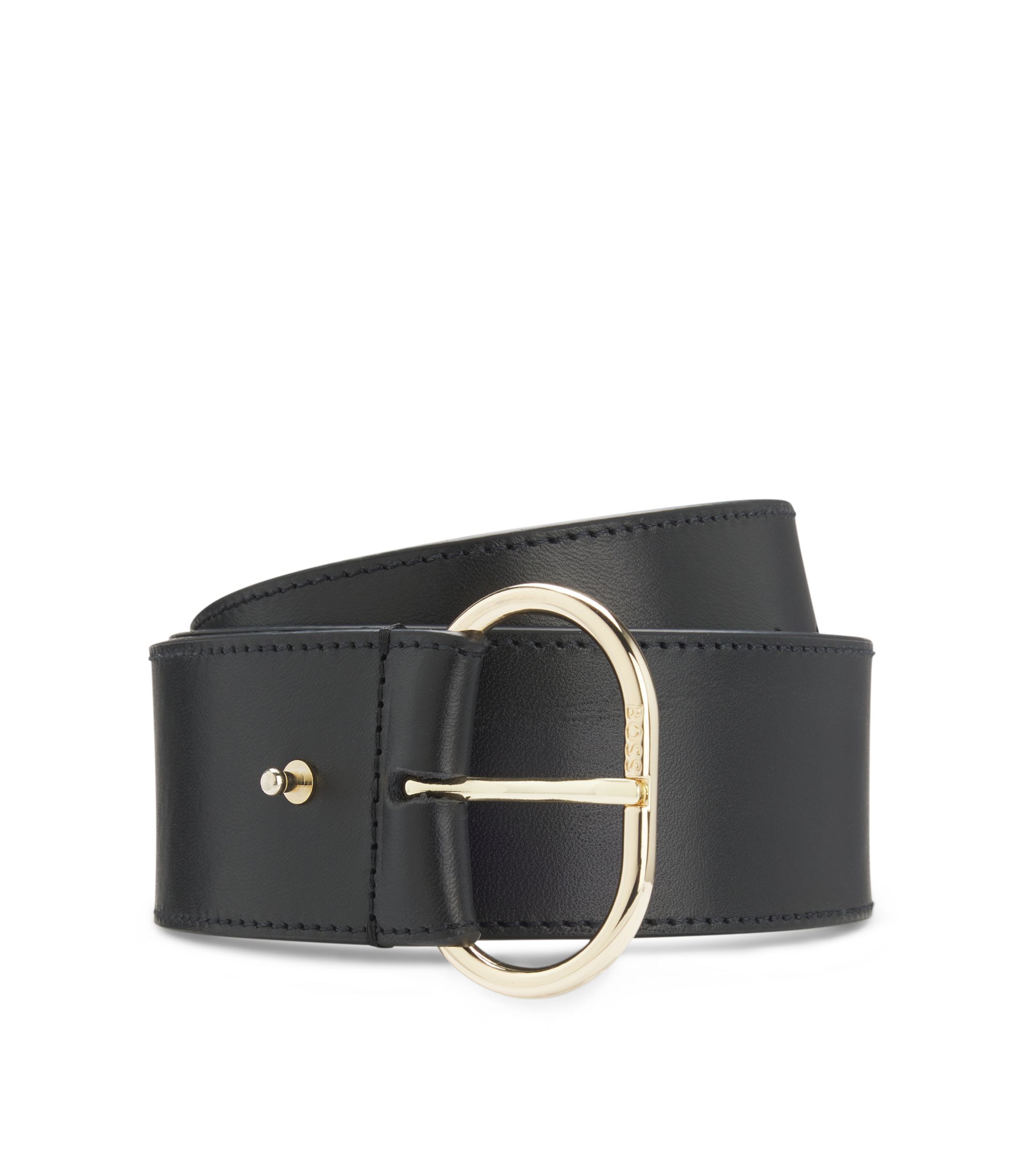 black and gold belt for dress Classic Unisex Black Belt w/Gold Buckle
