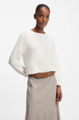 Leather belt with gold-tone buckle, Brown