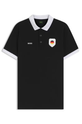 Polo Paddy con detalles de bandera, Germany Black