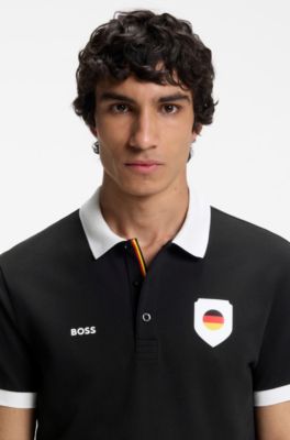 Polo Paddy con detalles de bandera, Germany Black