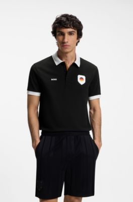 Polo Paddy con detalles de bandera, Germany Black