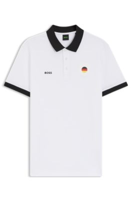 Polo Paddy con detalles de bandera, Germany White