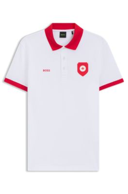 Paddy polo shirt with country flag, Canada White