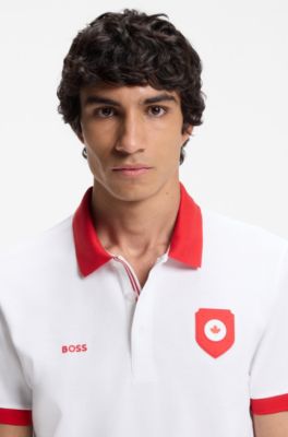 Polo Paddy con detalles de bandera, Canada White