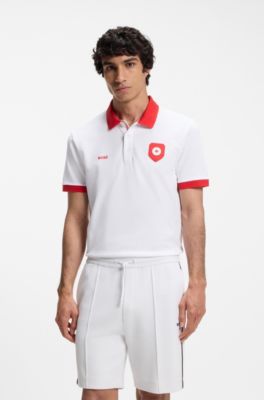 Polo Paddy con detalles de bandera, Canada White