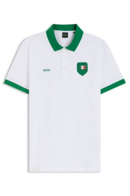 Polo Paddy avec finitions aux couleurs du drapeau national, Mexico White