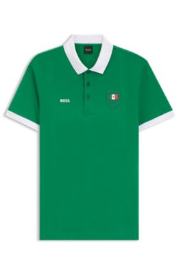 Polo Paddy con detalles de bandera, Mexico Green