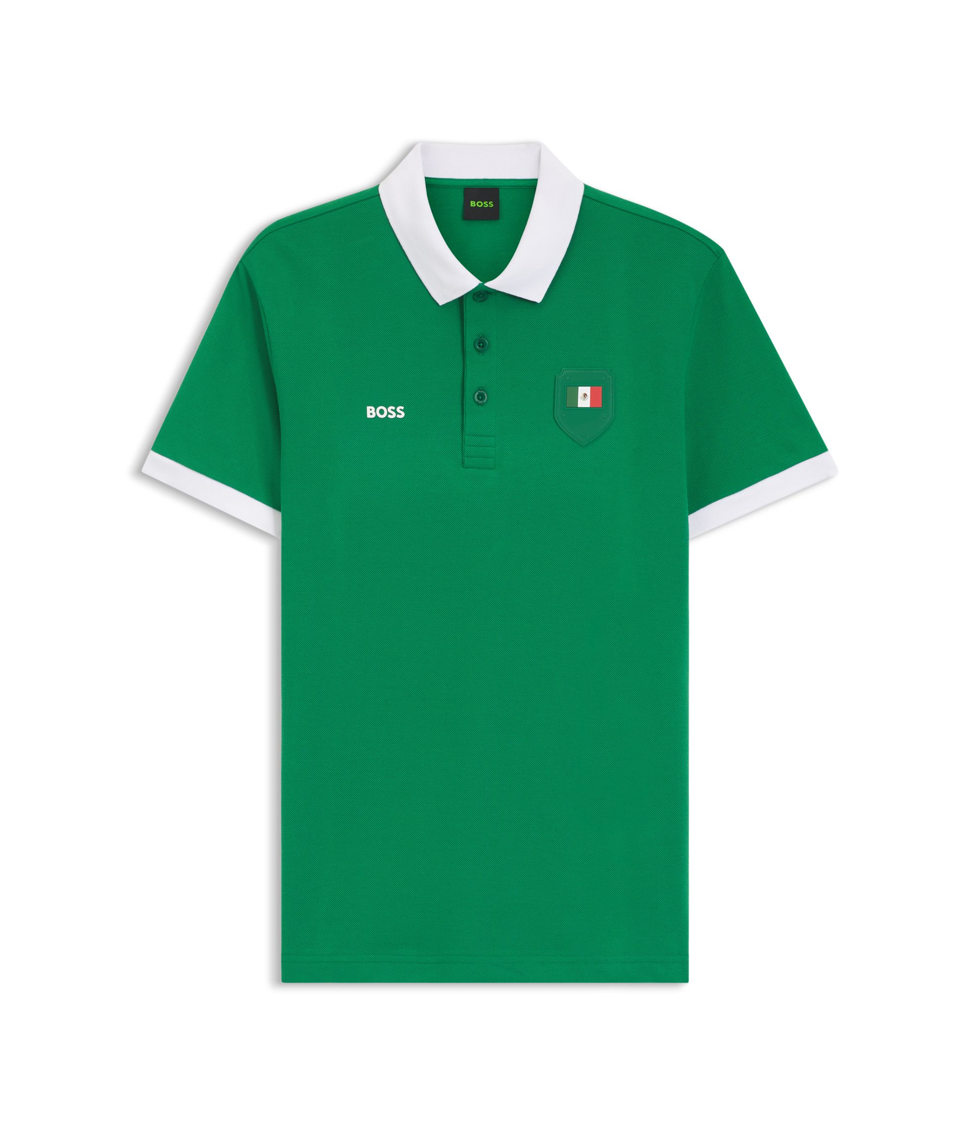BOSS - Paddy polo shirt with country flag - Mexico Green