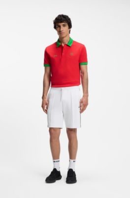 Paddy polo shirt with country flag, Light Red