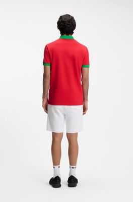 Paddy polo shirt with country flag, Light Red