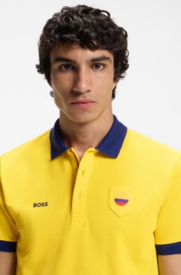 Paddy polo shirt with country flag, Light Yellow