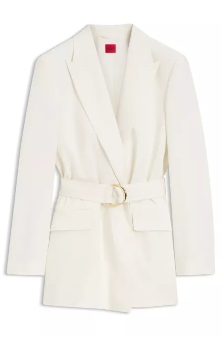 Relaxed-fit blazer with D-ring belt