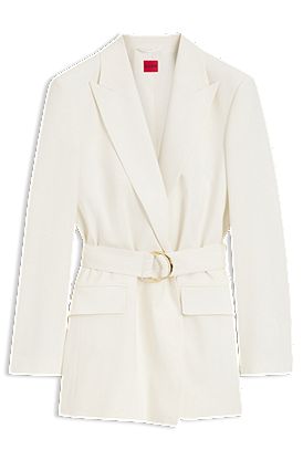 Relaxed-fit blazer with D-ring belt