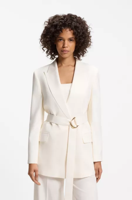 Relaxed-fit blazer with D-ring belt