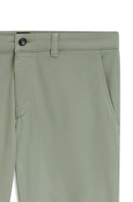 Chino coupe fusel&eacute;e en coton m&eacute;lang&eacute; structur&eacute;, Chaux