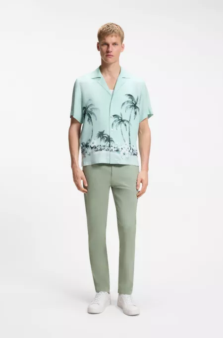 Tapered-fit chinos in a structured cotton