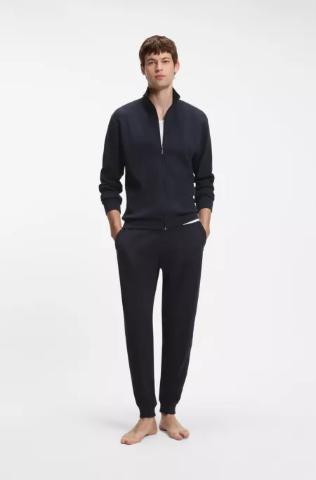 Cotton-blend jacket with waffle structure