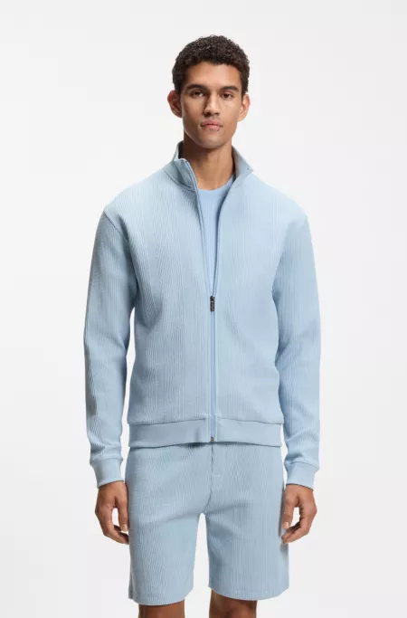 Cotton-blend jacket with waffle structure