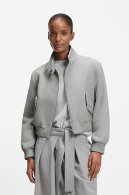 Regular-fit blazer in stretch twill, Patterned