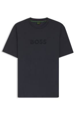 Cotton-jersey T-shirt with golf-inspired logo, Dark Blue